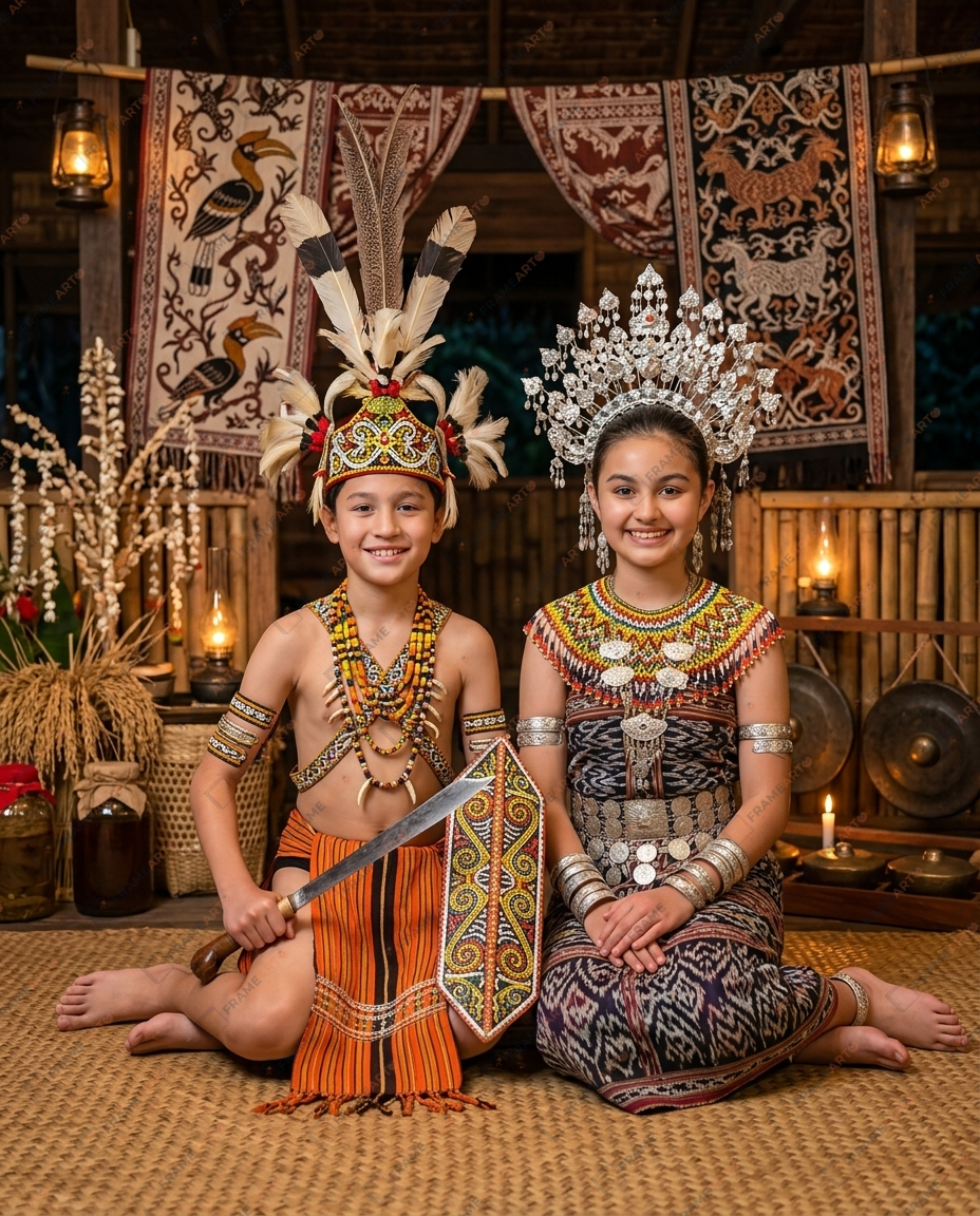 Gawai Dayak portrait created with FrameArto
