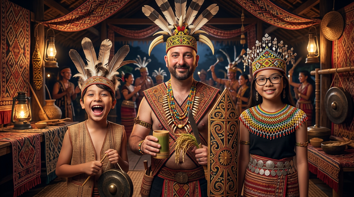 Gawai Dayak portrait created with FrameArto
